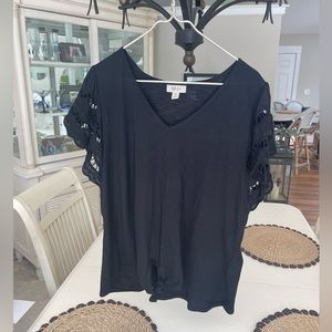 Black women’s v-neck top